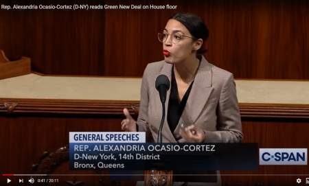 Rep. Alexandria Ocasio-Cortez (D-NY) reads Green New Deal on House Floor